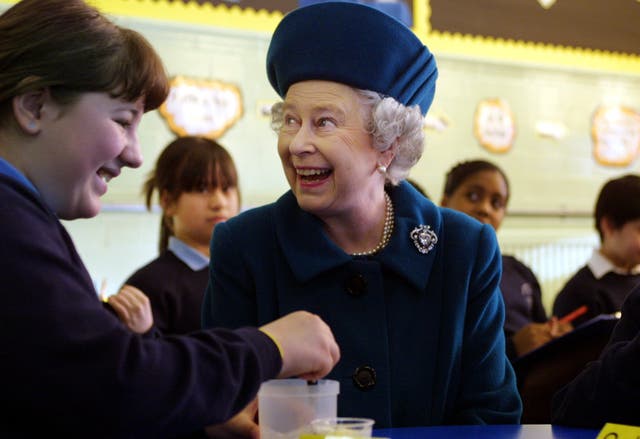 Queen Elizabeth II in St Clemens school – London