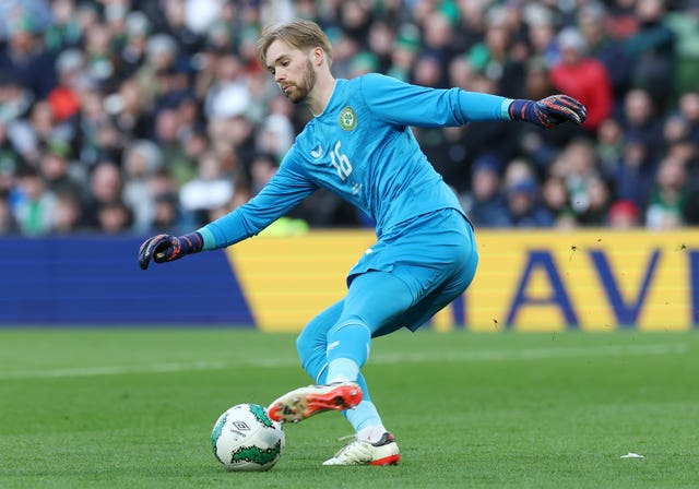 Republic of Ireland goalkeeper Caoimhin Kelleher in action during a friendly against Belgium at the Aviva Stadium