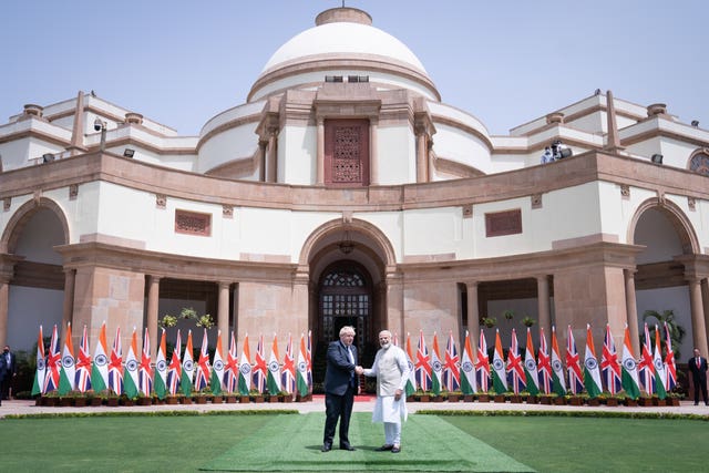 The prime ministers met at Hyderabad House in Delhi 