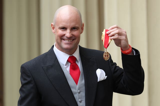 Sir Andrew Strauss received his knighthood at Buckingham Palace in 2020