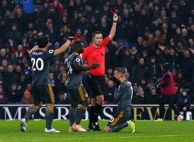 Leicester have received four red cards so far this term