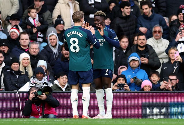 Bukayo Saka (right) gave Arsenal an early lead