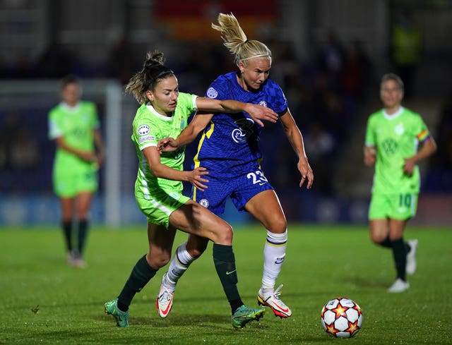 Chelsea in action against Wolfsburg in last season's Champions League group stage (Adam Davy/PA).