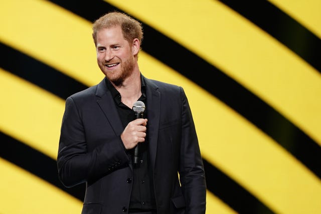 Harry on stage for an Invictus event