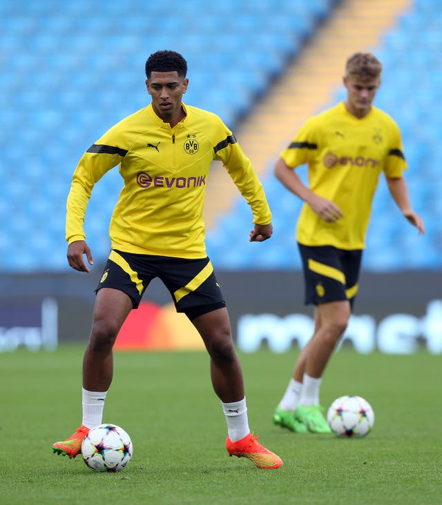 Bellingham has trained with Dortmund at the Etihad Stadium