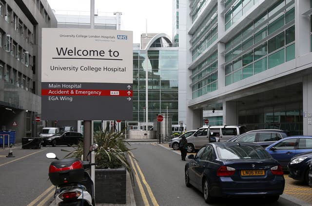 The man was found outside University College Hospital in London (Philip Toscano/PA)