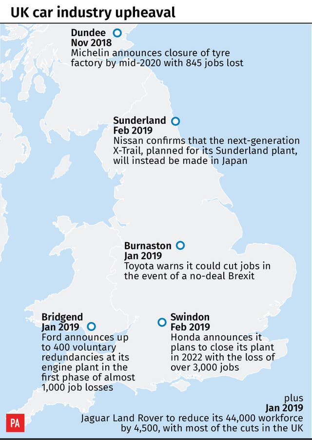 Maps UK car industry upheaval