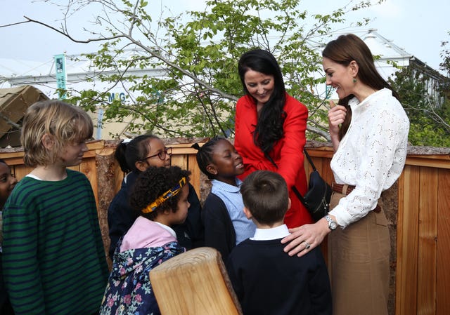 Kate and youngsters at the garden