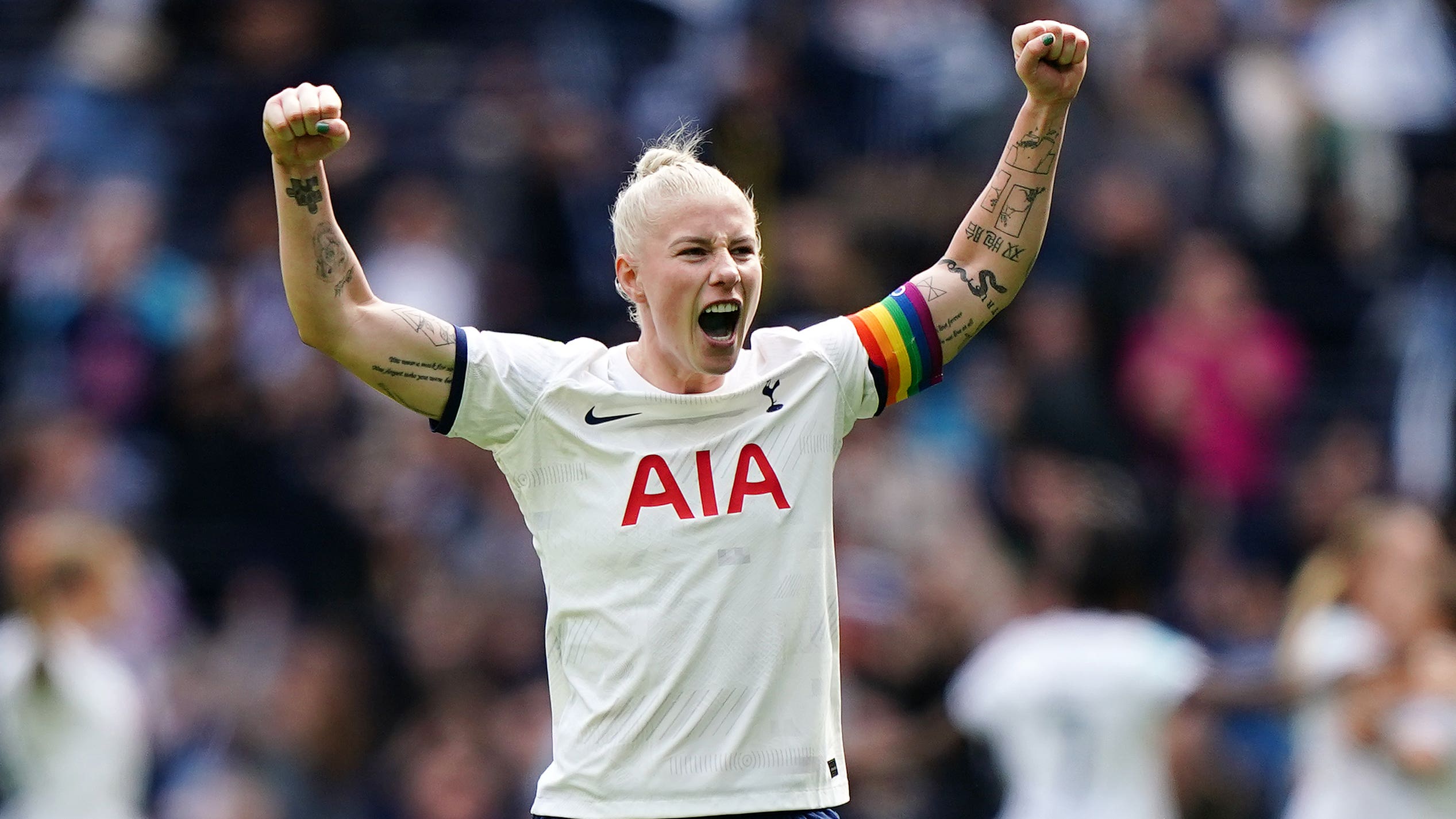 Bethany England scored Tottenham’s equaliser (Zac Goodwin/PA).