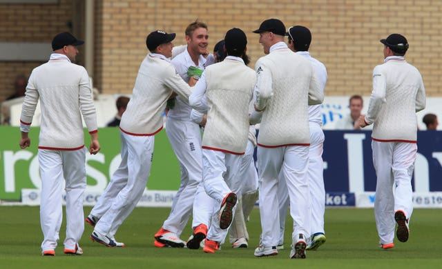 Broad, centre, had a series to remember in 2015 but Warner was not among his 21 victims (Nick Potts/PA)