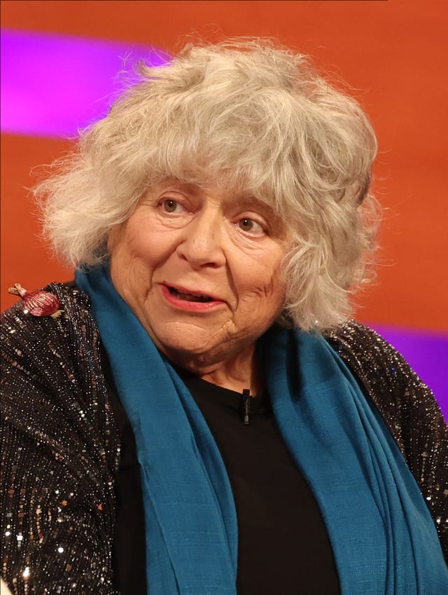 EDITORIAL USE ONLY Miriam Margolyes during the filming for the Graham Norton Show at BBC Studioworks 6 Television Centre, Wood Lane, London in 2023