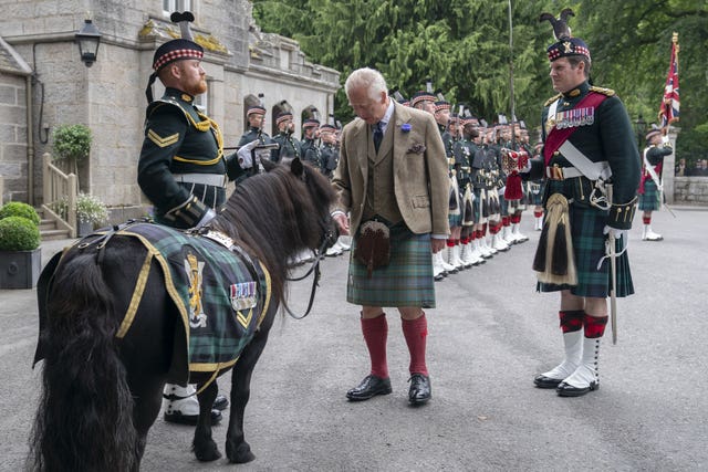 The King inspecting troops