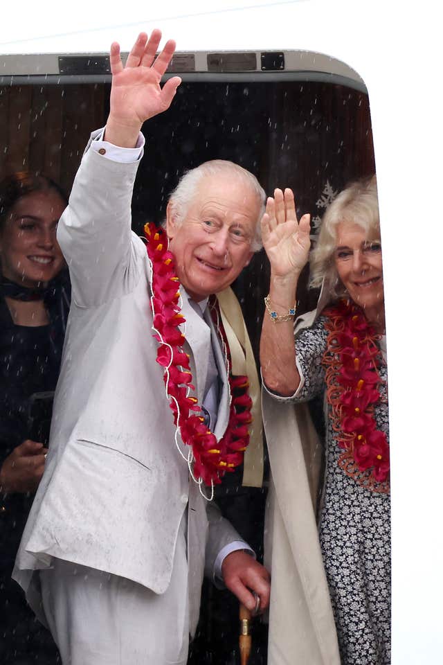 The King and Queen at the end of their royal tour