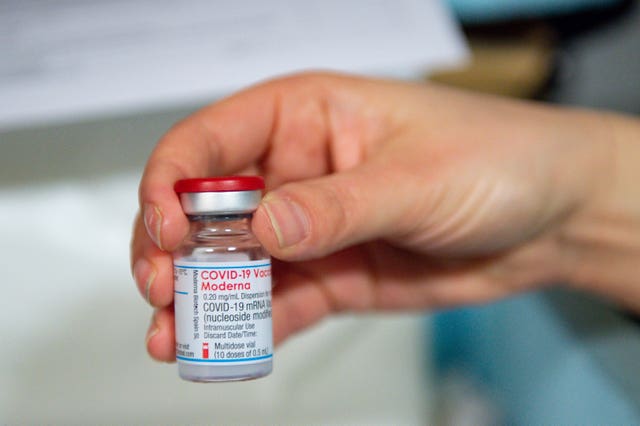The Moderna vaccine is the third of its kind to be administered in the UK after Pfizer and Oxford/AstraZeneca (Jacob King/PA)