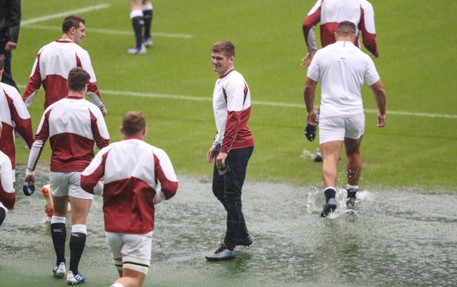 England saw Owen Farrell captain’s run in Yokohama hit by heavy rain.