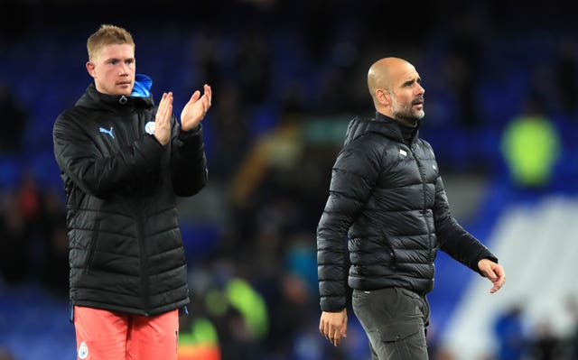 Kevin De Bruyne, left, is a doubt for the Champions League clash 