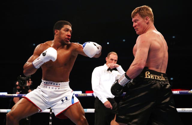 Anthony Joshua was left with a bloodied nose - but he was soon fighting back