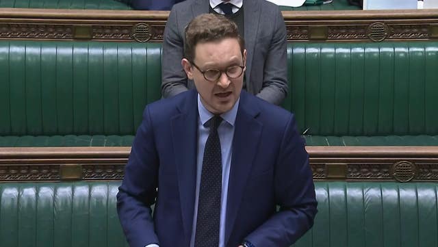 Screen grab of treasury minister Darren Jones responding to an urgent question on borrowing costs in the House of Commons, London