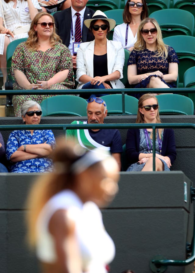 The Duchess of Sussex in the stands at Wimbledon (Mike Egerton/PA)