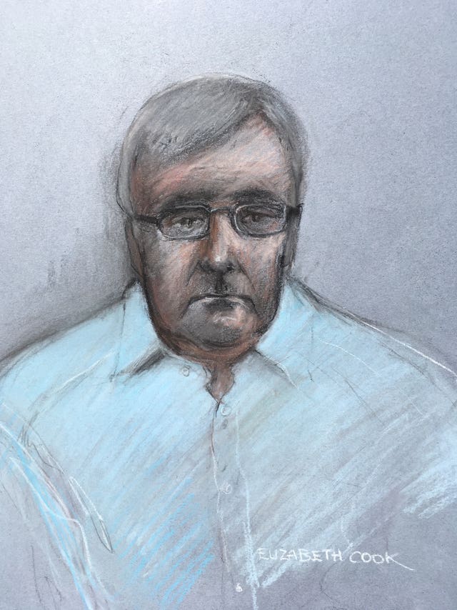 Court artist sketch of John Worboys