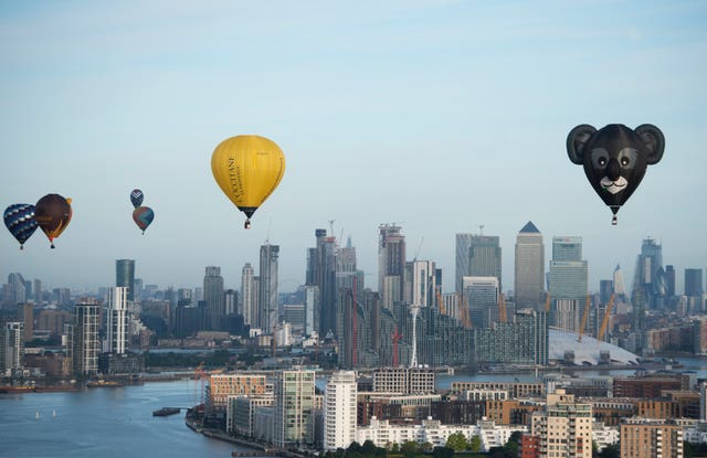 Hot air balloons over London