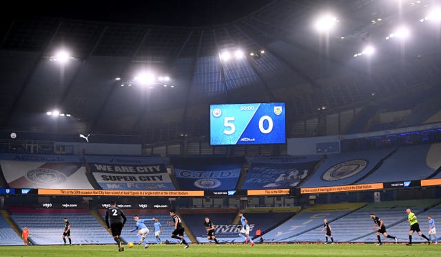 Manchester City beat Burnley 5-0 in November