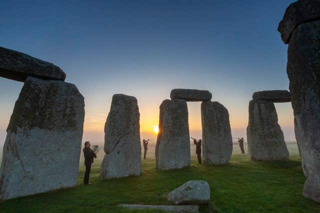An early morning rehearsal at Stonehenge of musicians as English Heritage marks 100 years since the stone circle was gifted to the nation (Christopher Ison/English Heritage/PA)