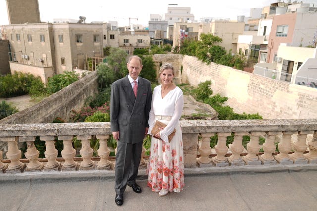 Edward and Sophie on the villa roof