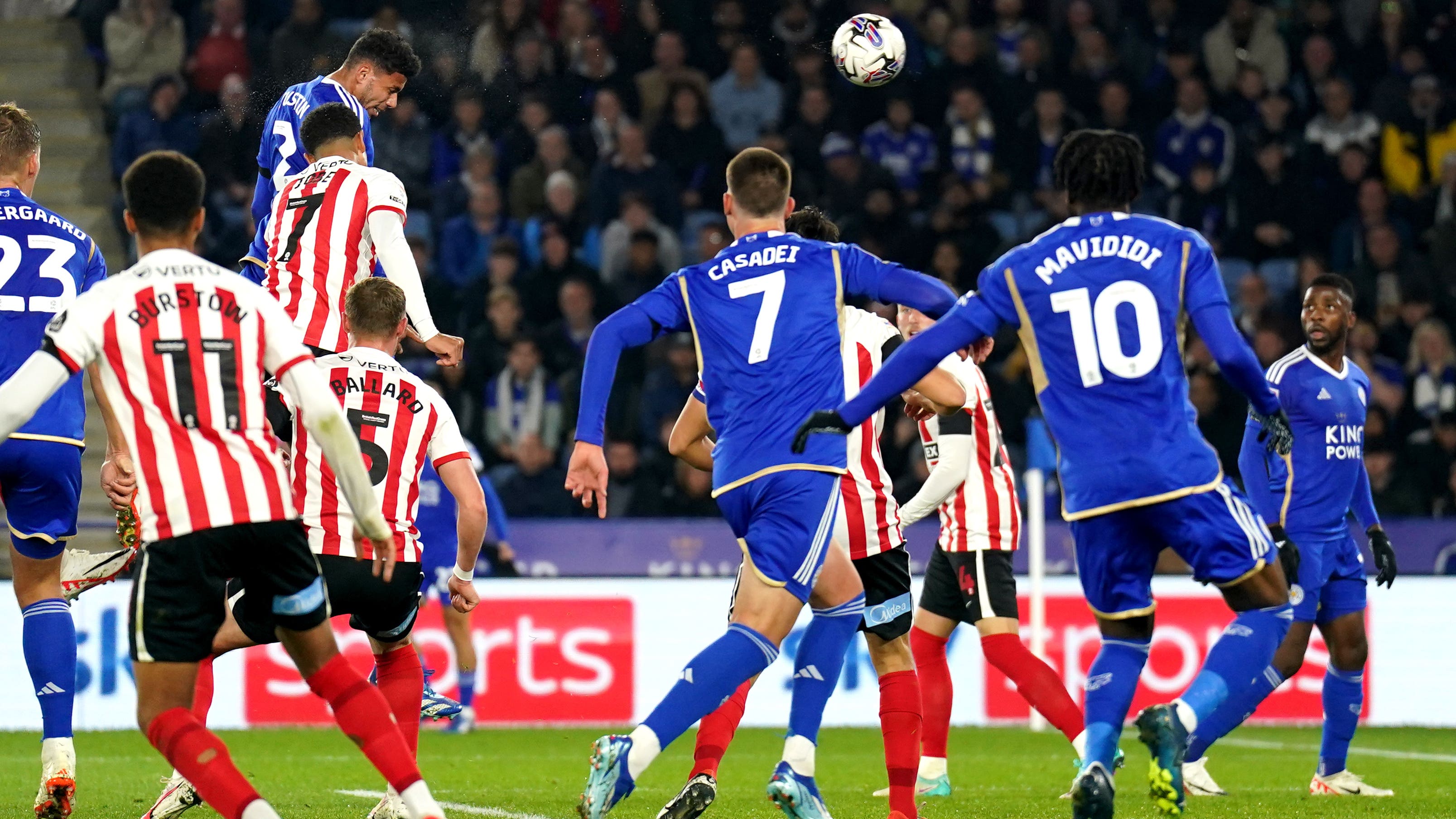 James Justin scored for Leicester (Joe Giddens/PA)