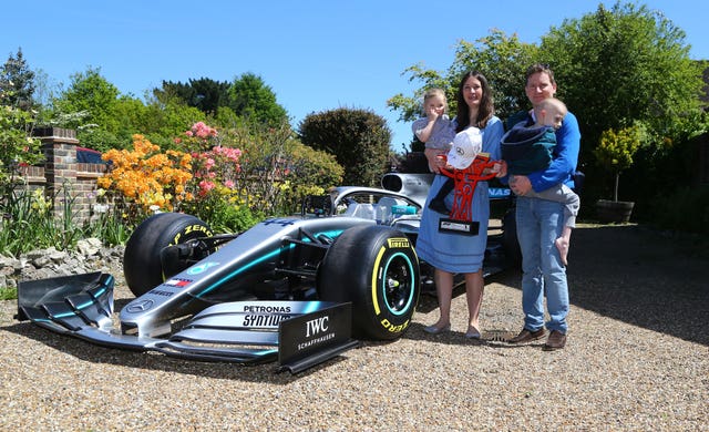 Mercedes parked one of their cars at Harry Shaw's home on Monday