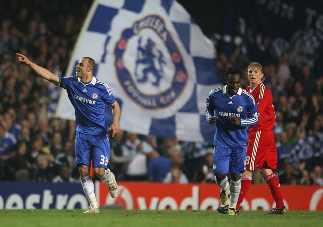 Brazilian defender Alex celebrates his goal for Chelsea after levelling the score on the night
