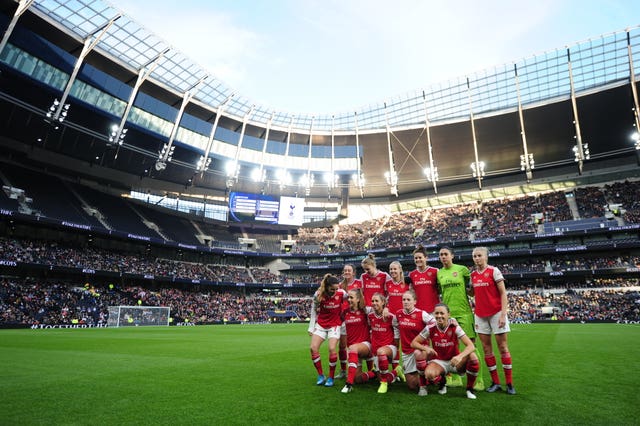 A Women’s Super League record crowd of 38,262 saw Arsenal beat Spurs 2-0 at the Tottenham Hotspur Stadium