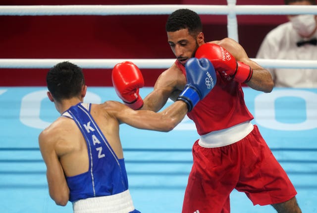 Galal Yafai, right, beat Kazakhstan’s Saken Bibossinov in the semi-final