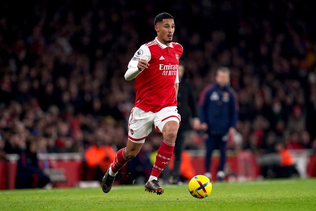 William Saliba in action for Arsenal