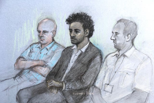 A court sketch of Callum Wheeler at Canterbury Crown Court