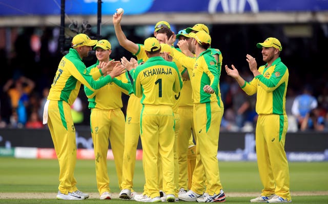 Australia's Jason Behrendorff celebrates taking his fifth wicket of the innings