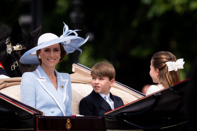 The Princess of Wales with Prince Louis and Princess Charlotte in an Ascot landau 