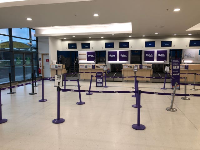 Unmanned check-in desks at Belfast Airport (David Young/PA)