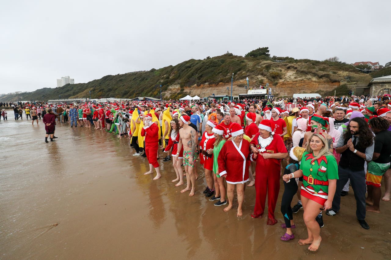 In Pictures Swimmers brave the elements for Christmas Day dip BT