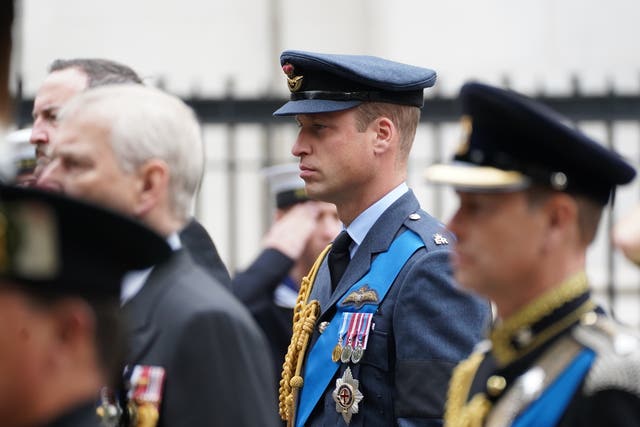 The Prince of Wales, who had a seven year military career including as a search and rescue pilot, wore an RAF uniform.