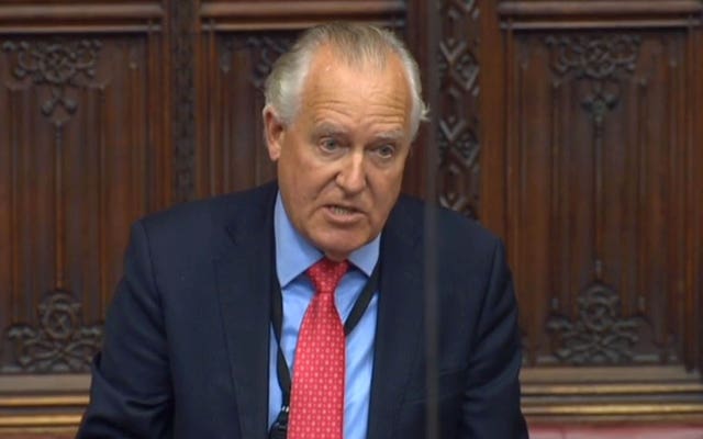 Lord Hain speaking in the House of Lords (PA)