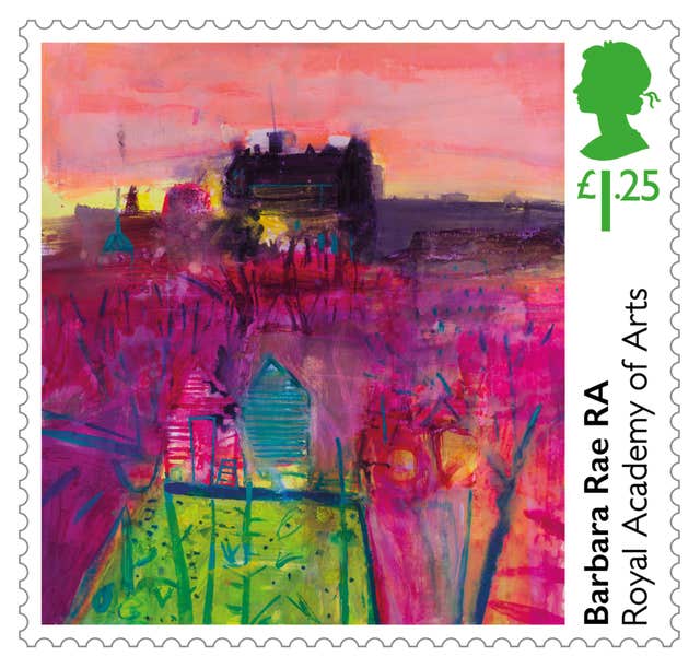 A Barbara Rae commissioned original artwork stamp