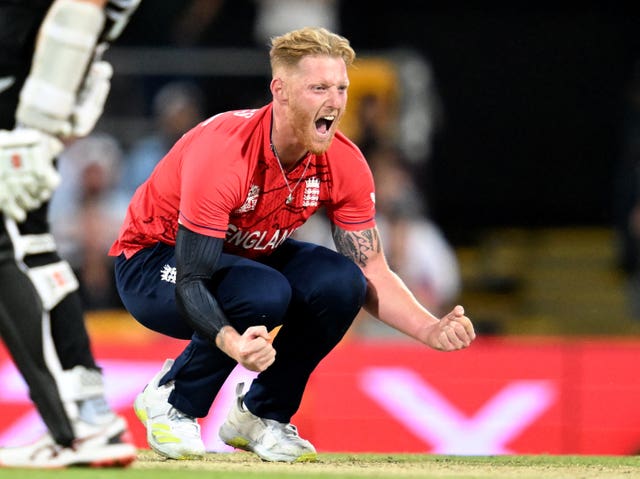 Ben Stokes celebrates the wicket of New Zealand’s Kane Williamson 