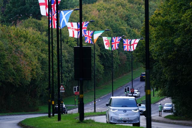 Flags flying high on lampposts in Birmingham 