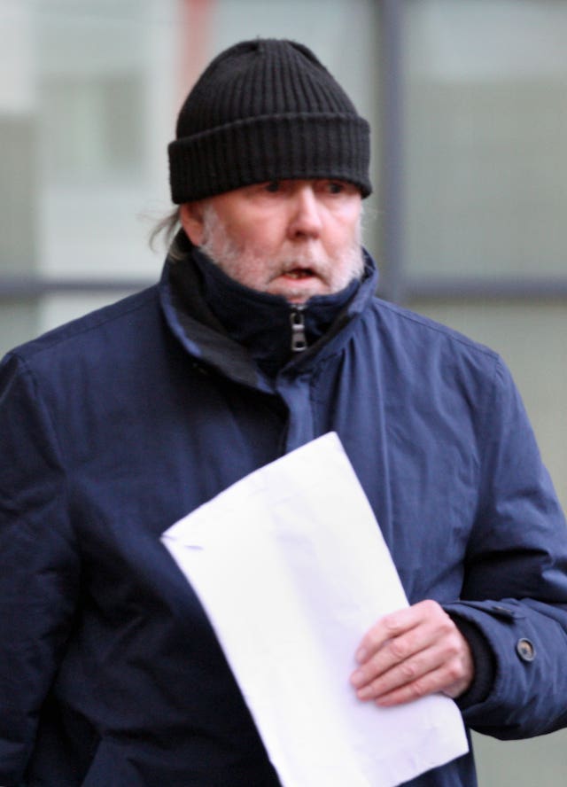 Gordon Hawthorn leaves Bristol Magistrates’ Court after pleading guilty to one charge of stalking involving serious alarm or distress to BBC Points West news presenter Alex Lovell (Rod Minchin/PA)