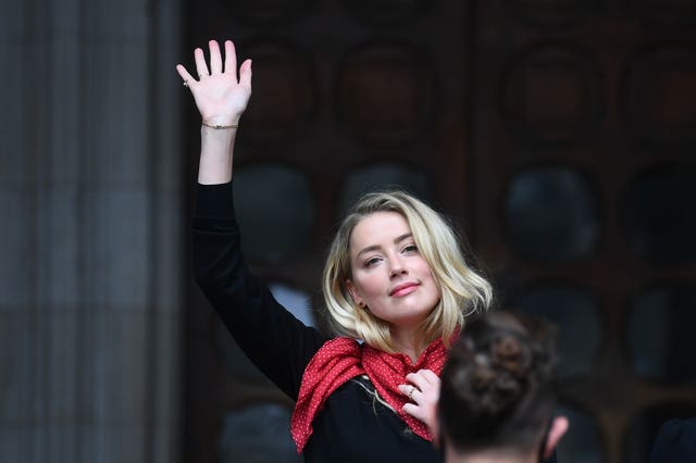 Amber Heard arrives at the High Court