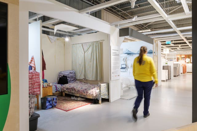 Earlier this year temporary accommodation setups described as “cramped, dangerous and grotty” went on display in Ikea stores across the UK to highlight the conditions homeless people are facing (Tim Gander/PinPep/PA)