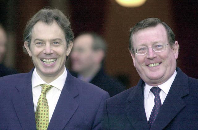 Prime minister Tony Blair and first minister David Trimble