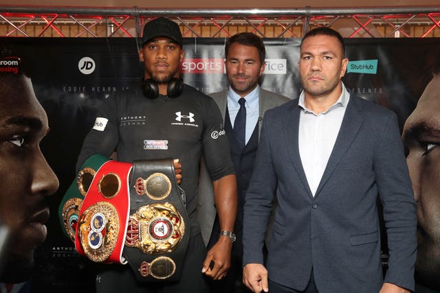 Anthony Joshua, left, was set to take on Kubrat Pulev, right, on June 20 but the coronavirus pandemic led to the bout being postponed (Nick Potts/PA)