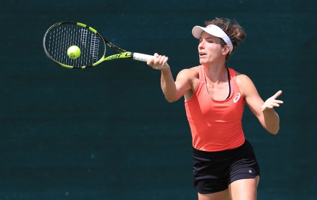 Johanna Konta practises in Birmingham ahead of her clash with Petra Kvitova